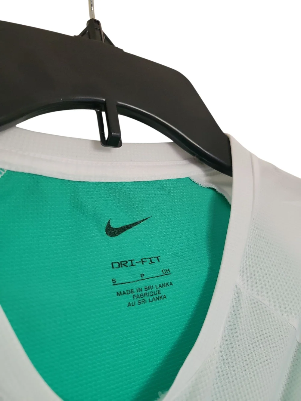 Nike Kids Teal and White Long Sleeve Rash Guard with Lime Accent